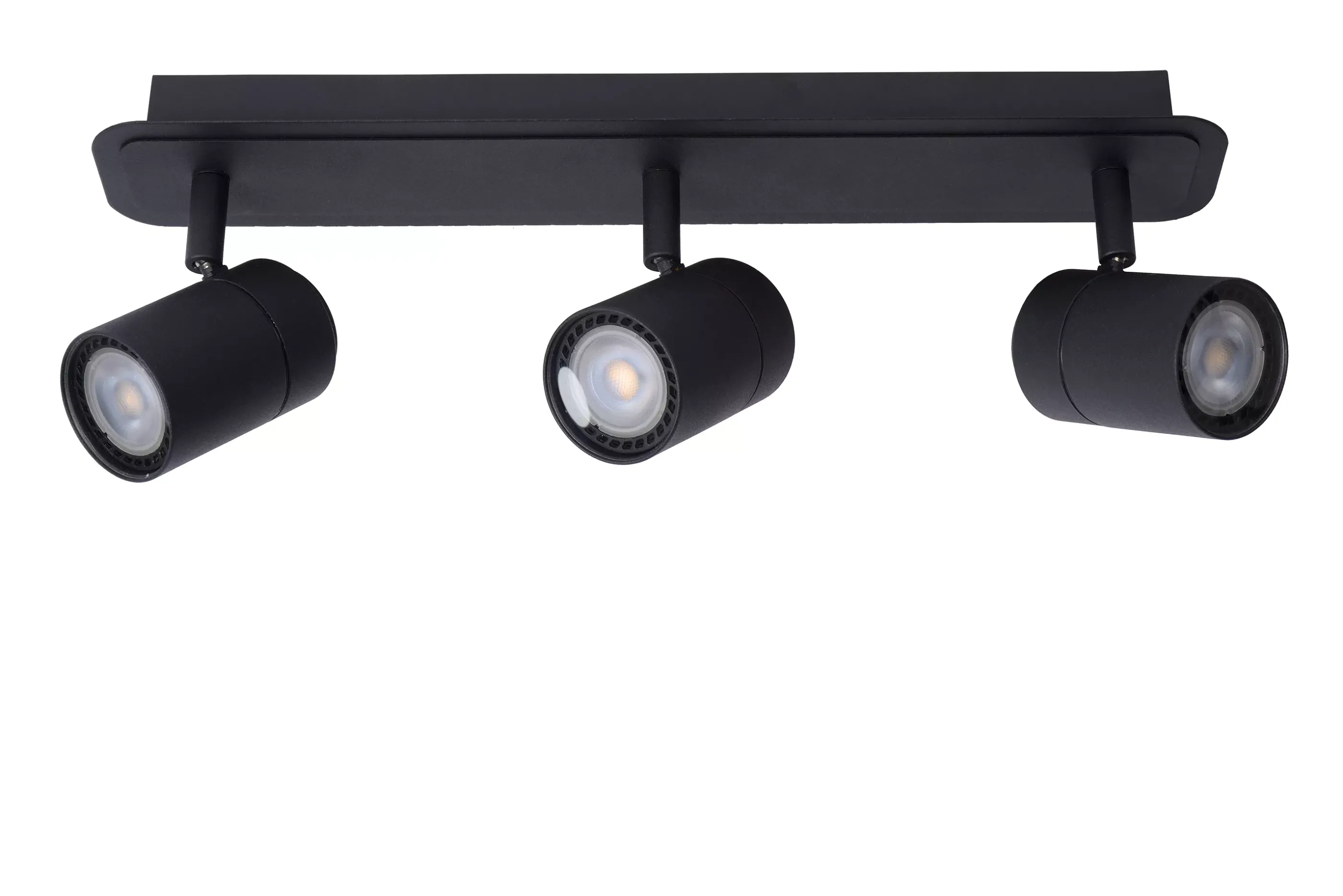 Discount LENNERT - Plafondspot Badkamer - LED Dimb. - GU10 - 3x5W 3000K - IP44 - Zwart Plafondlampen