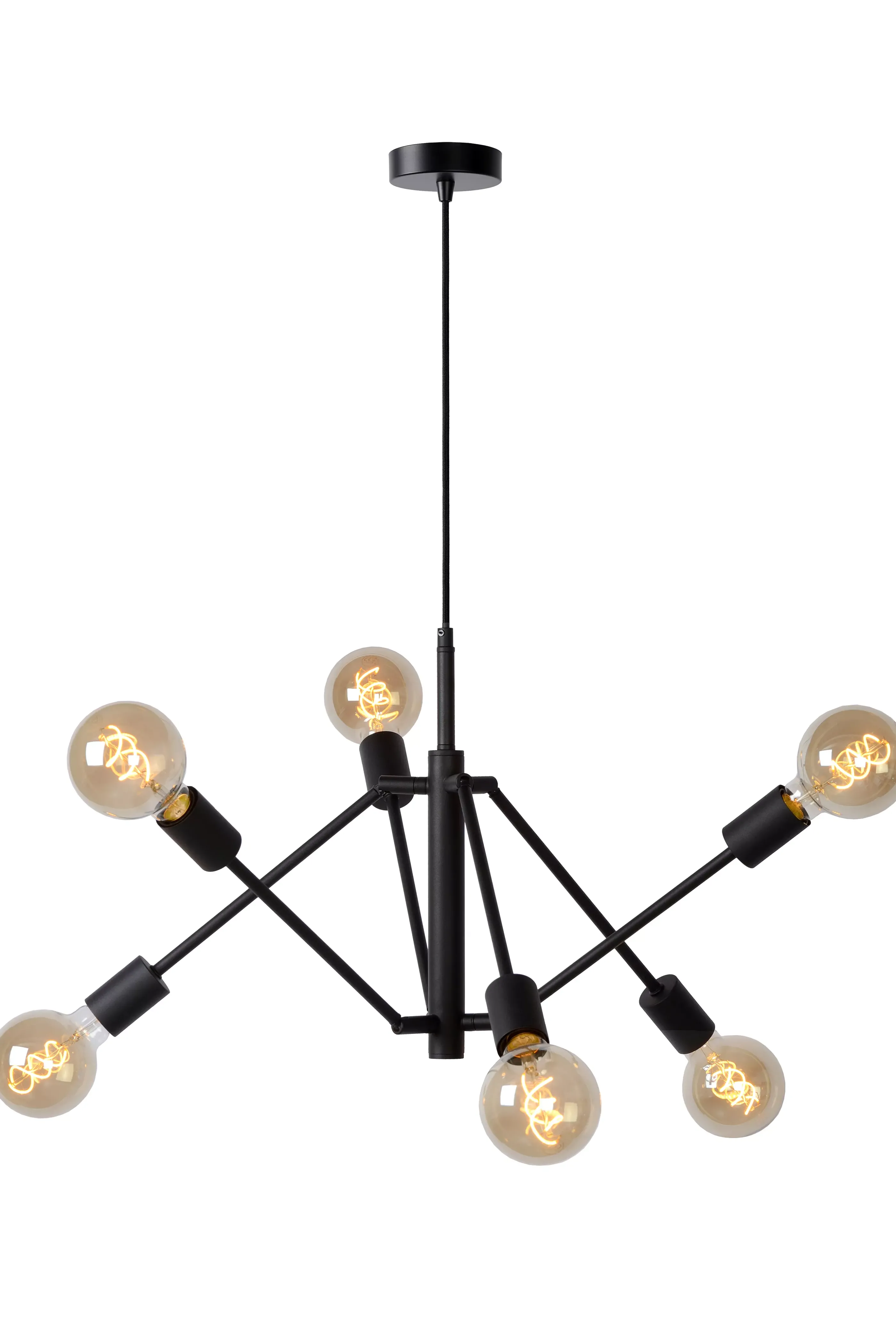 Fashion LESTER - Hanglamp - 6xE27 - Zwart Hanglampen