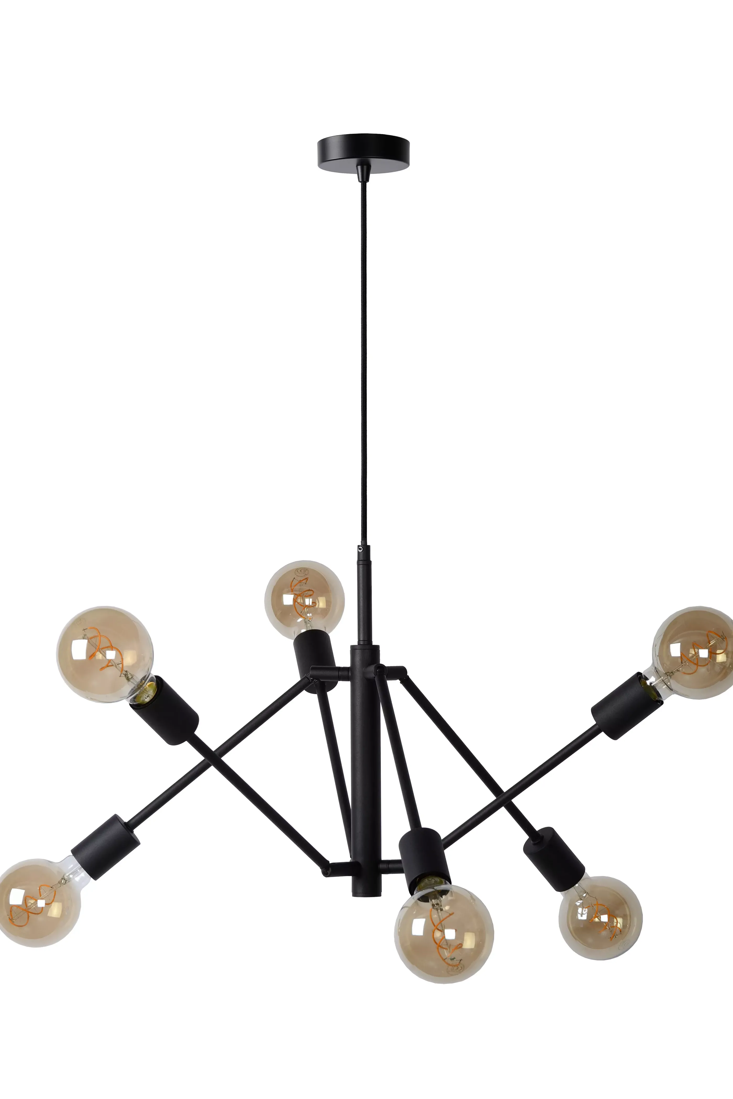 Fashion LESTER - Hanglamp - 6xE27 - Zwart Hanglampen
