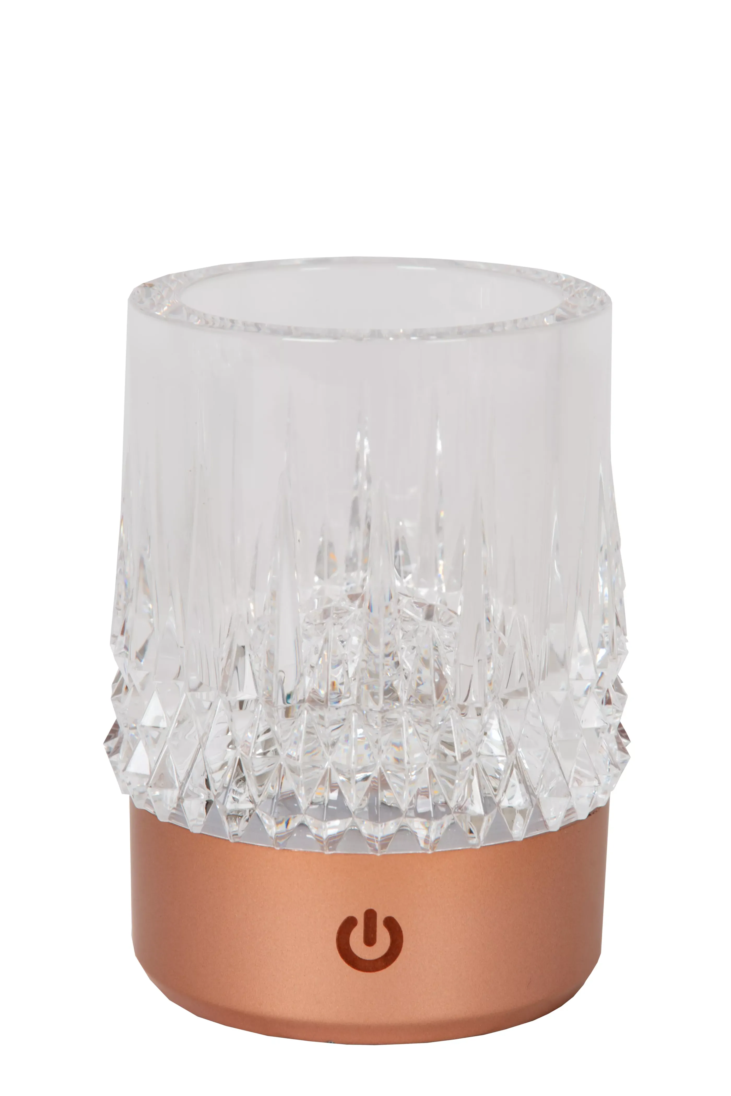 Hot LILY - Oplaadbare Tafellamp - Accu/Batterij - Ø 8 cm - LED Dim to warm - 1x3W 2700K/3000K - Koper - Set van 3 Tafellampen