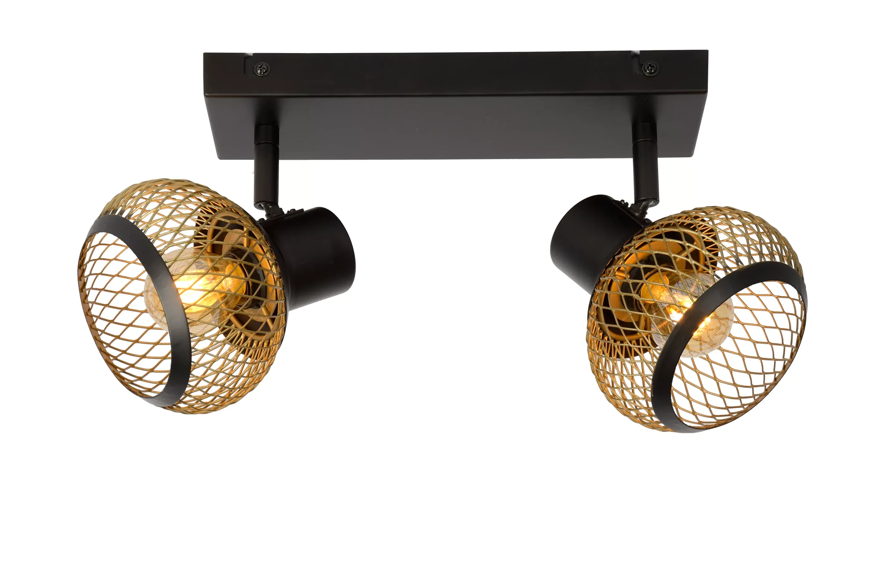 Discount LUCAS - Plafondspot - 2xE14 - Mat Goud / Messing Plafondlampen