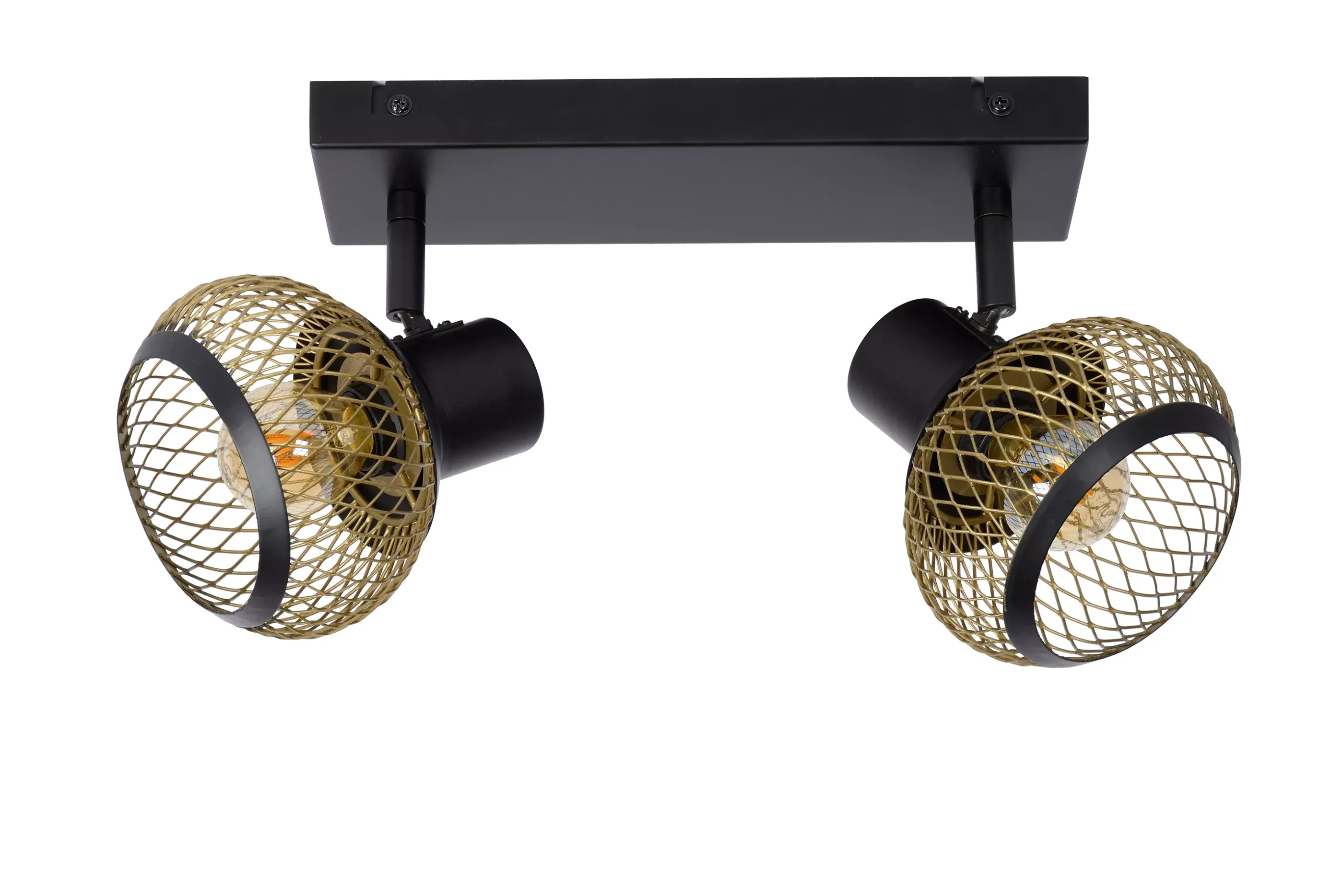 Discount LUCAS - Plafondspot - 2xE14 - Mat Goud / Messing Plafondlampen