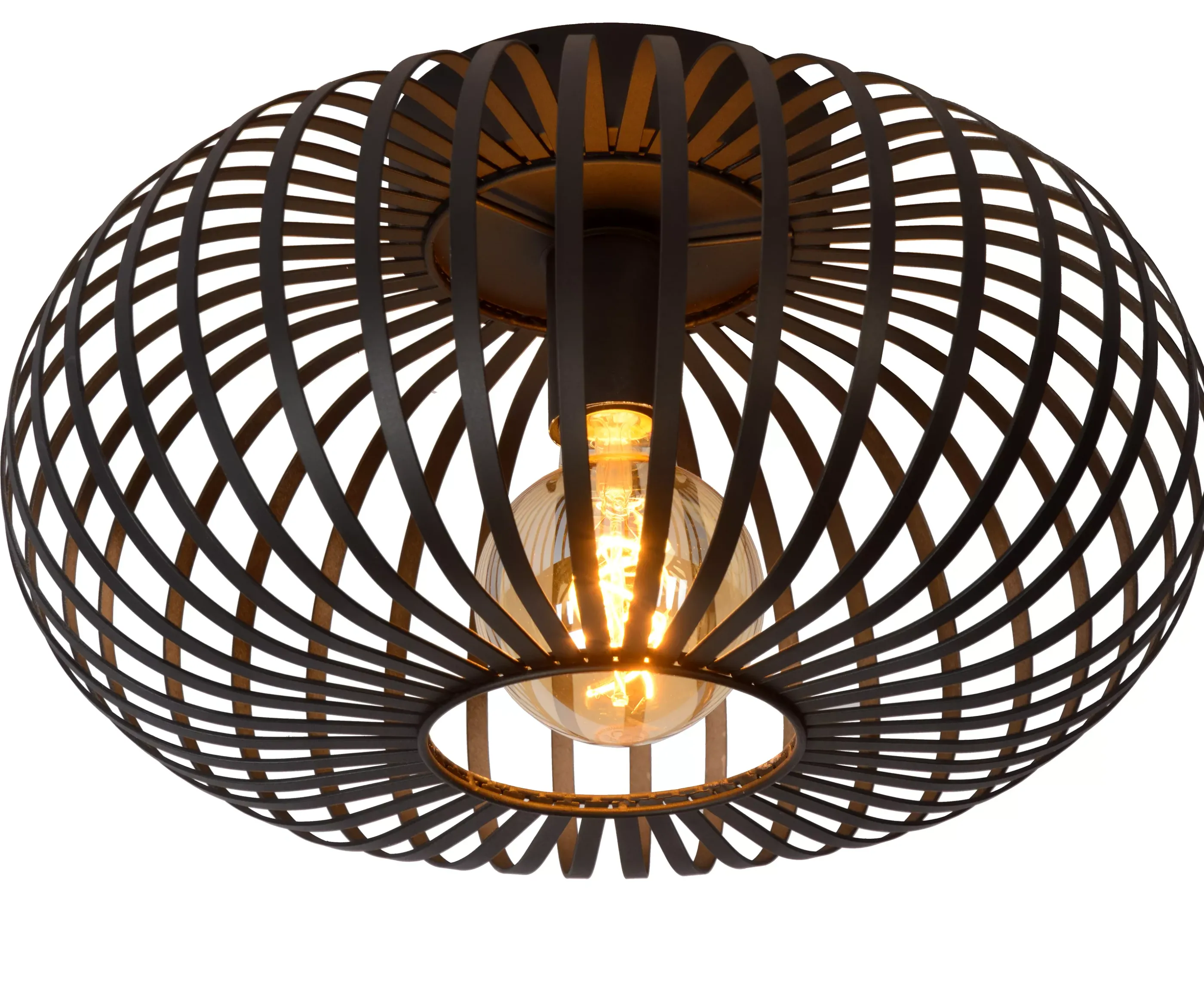 Online MANUELA - Plafonnière - Ø 39,5 cm - 1xE27 - Zwart Plafondlampen