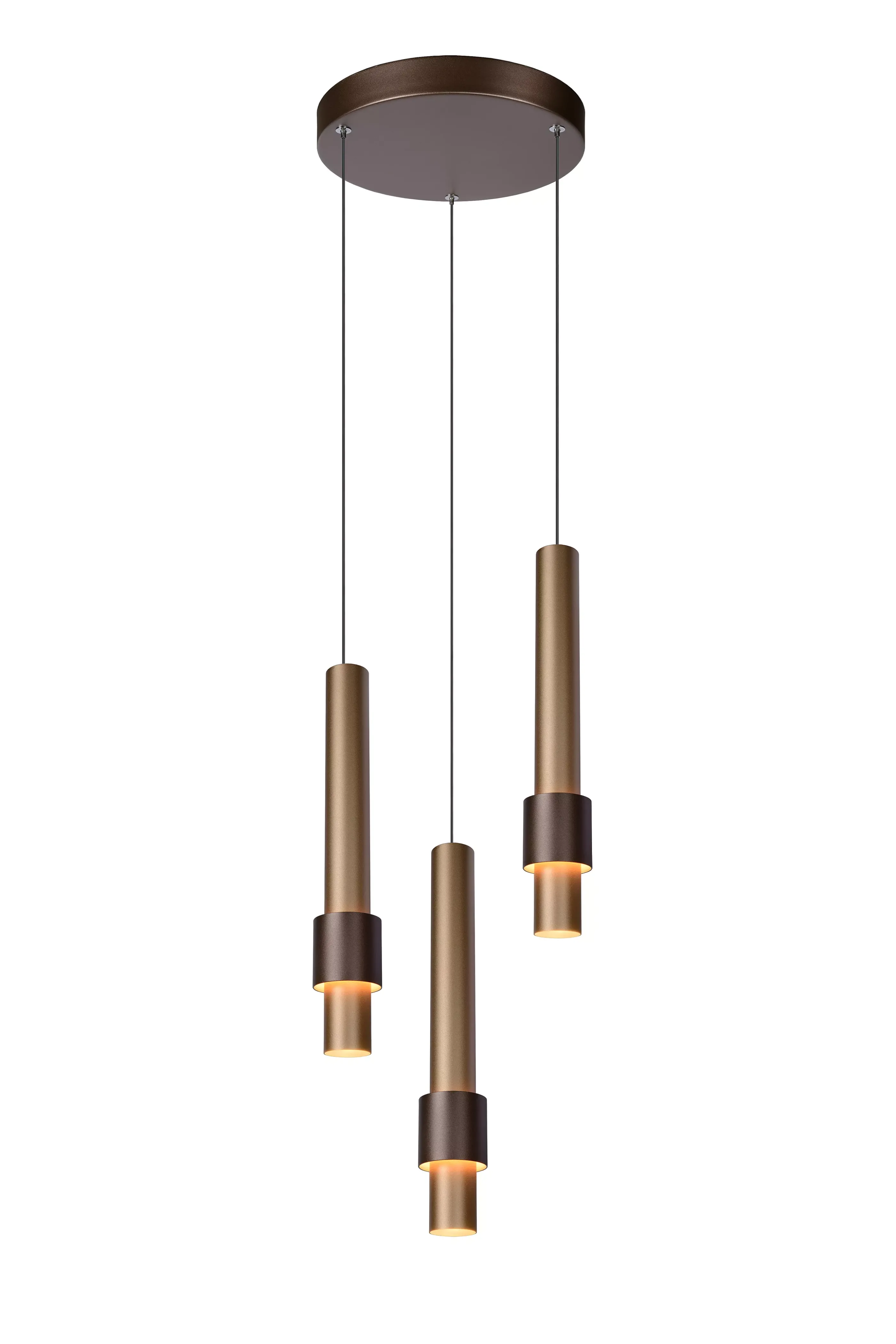 Clearance MARGARY - Hanglamp - Ø 28 cm - LED Dimb. - 3x4W 2700K - Koffie Hanglampen
