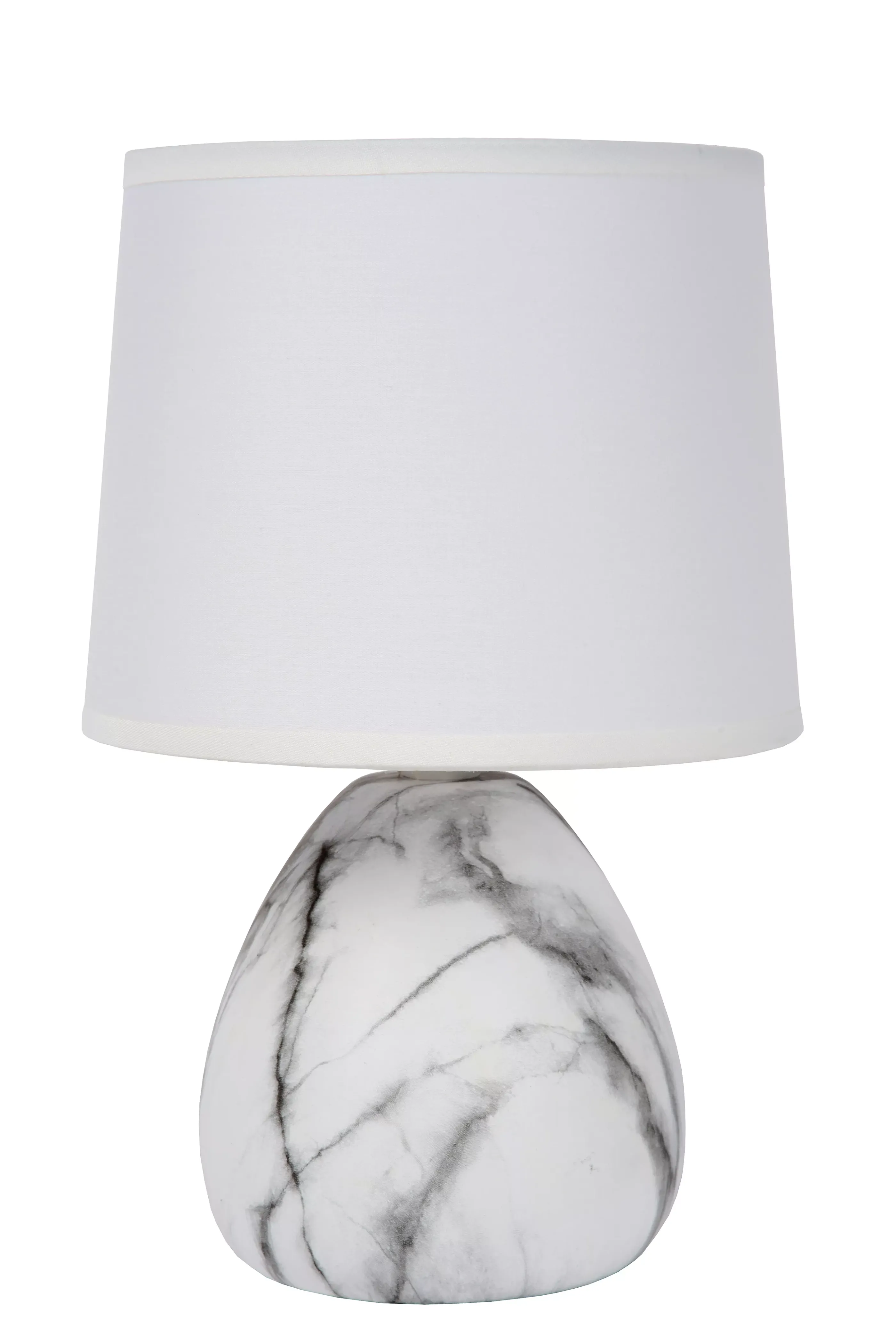 Fashion MARMO - Tafellamp - Ø 16 cm - 1xE14 - Wit Tafellampen