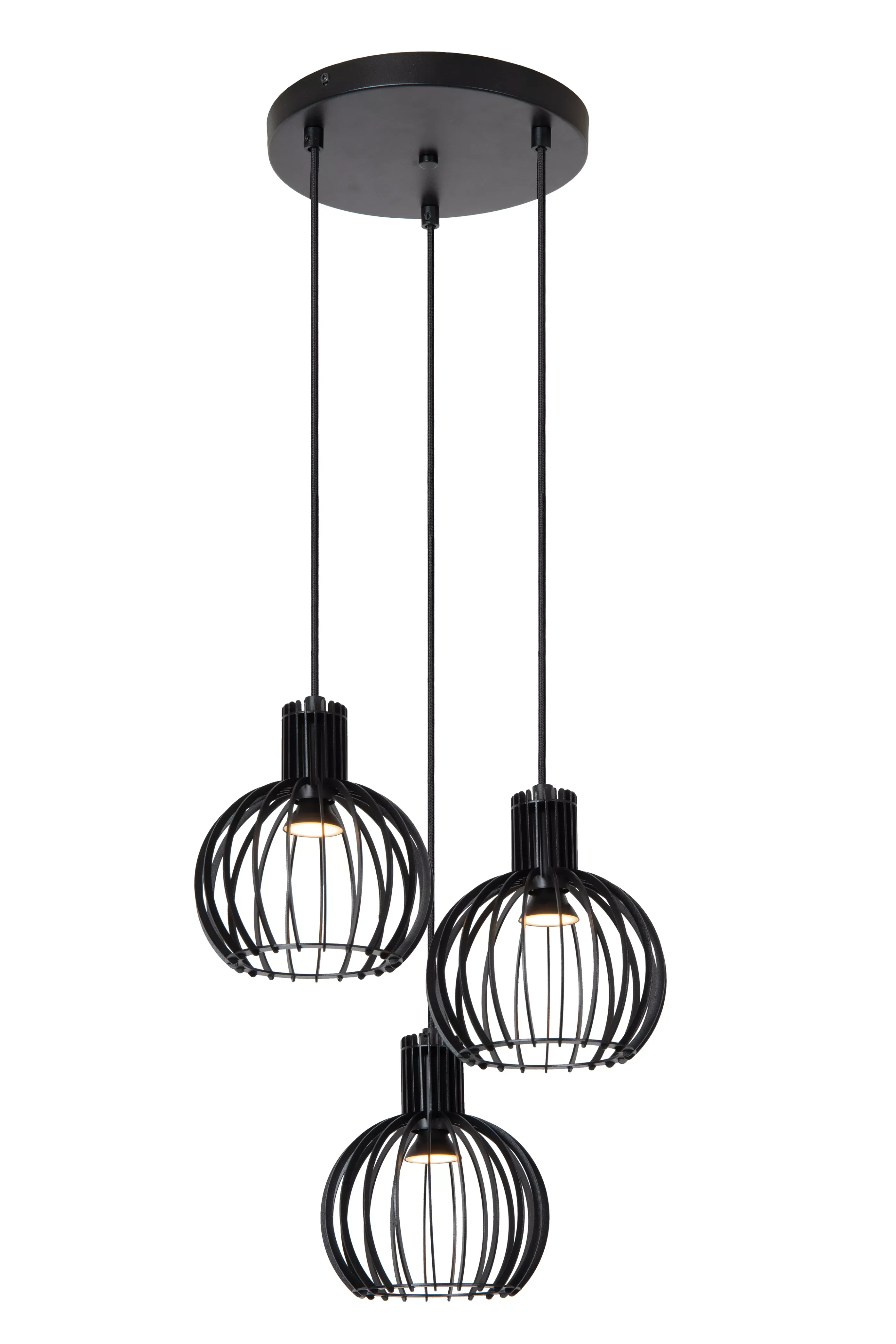 Hot MIKAELA - Hanglamp - Ø 32 cm - 3xE14 - Zwart Hanglampen
