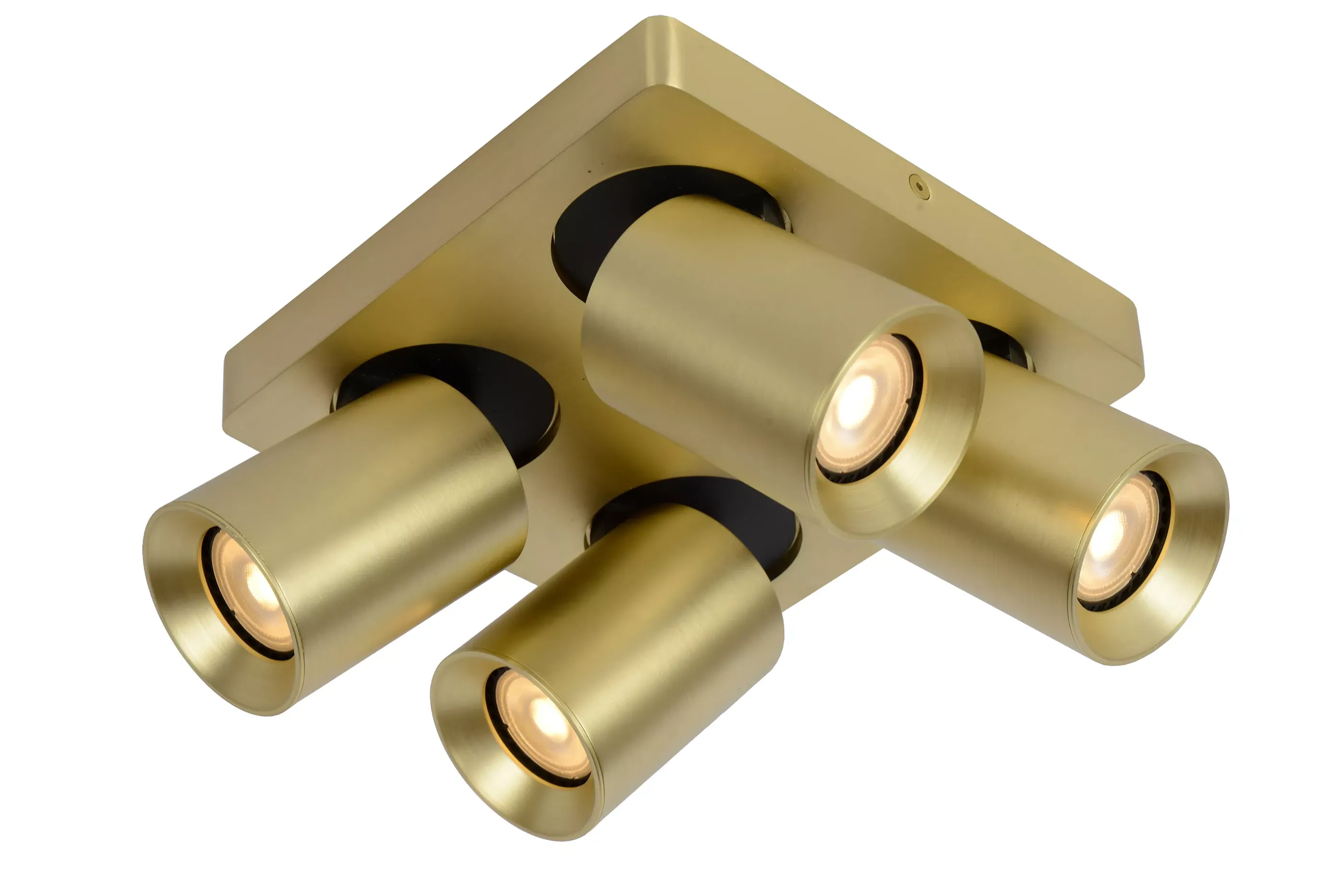 Flash Sale NIGEL - Plafondspot - LED Dim to warm - GU10 - 4x5W 2200K/3000K - Mat Goud / Messing Plafondlampen