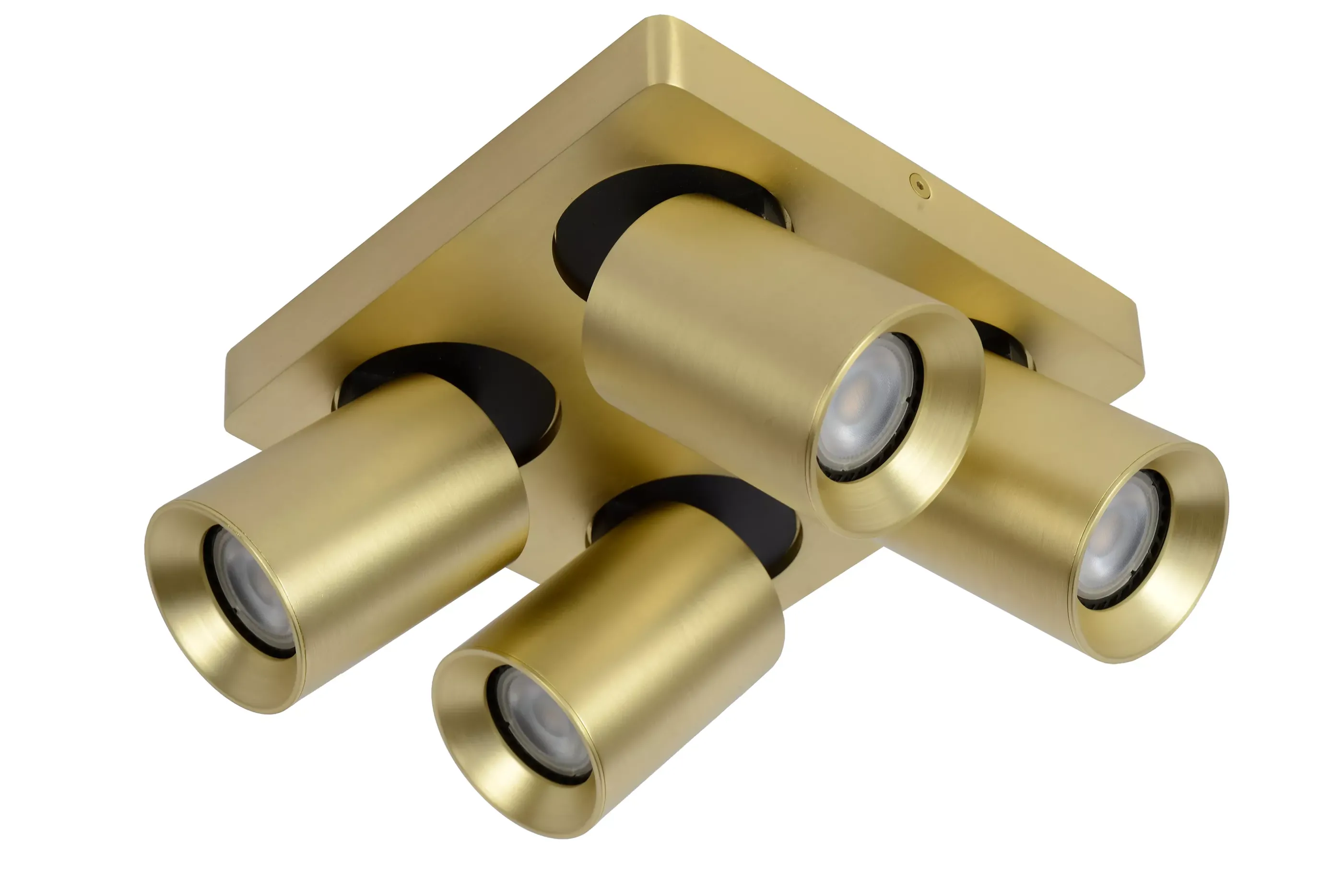 Flash Sale NIGEL - Plafondspot - LED Dim to warm - GU10 - 4x5W 2200K/3000K - Mat Goud / Messing Plafondlampen
