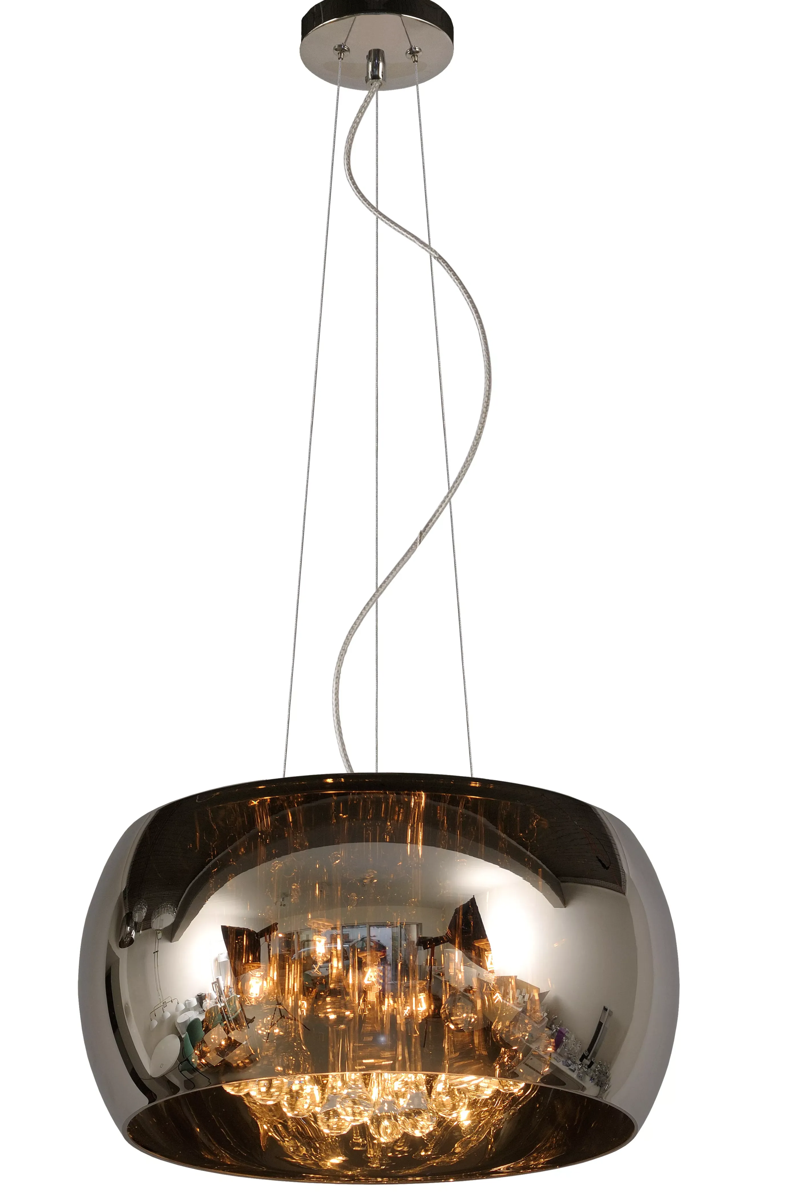 Hot PEARL - Hanglamp - Ø 40 cm - 5xG9 - Chroom Hanglampen