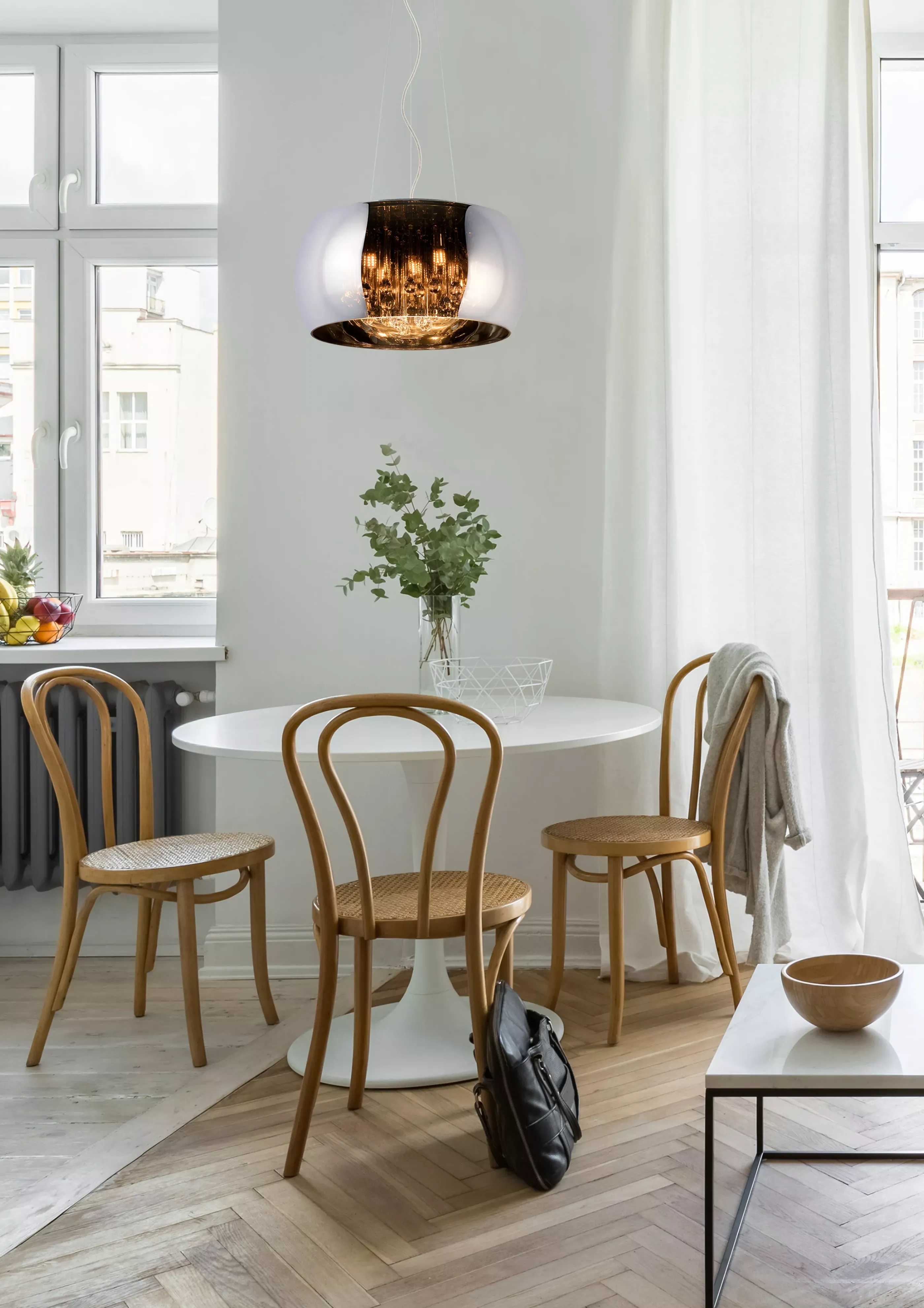 Hot PEARL - Hanglamp - Ø 40 cm - 5xG9 - Chroom Hanglampen