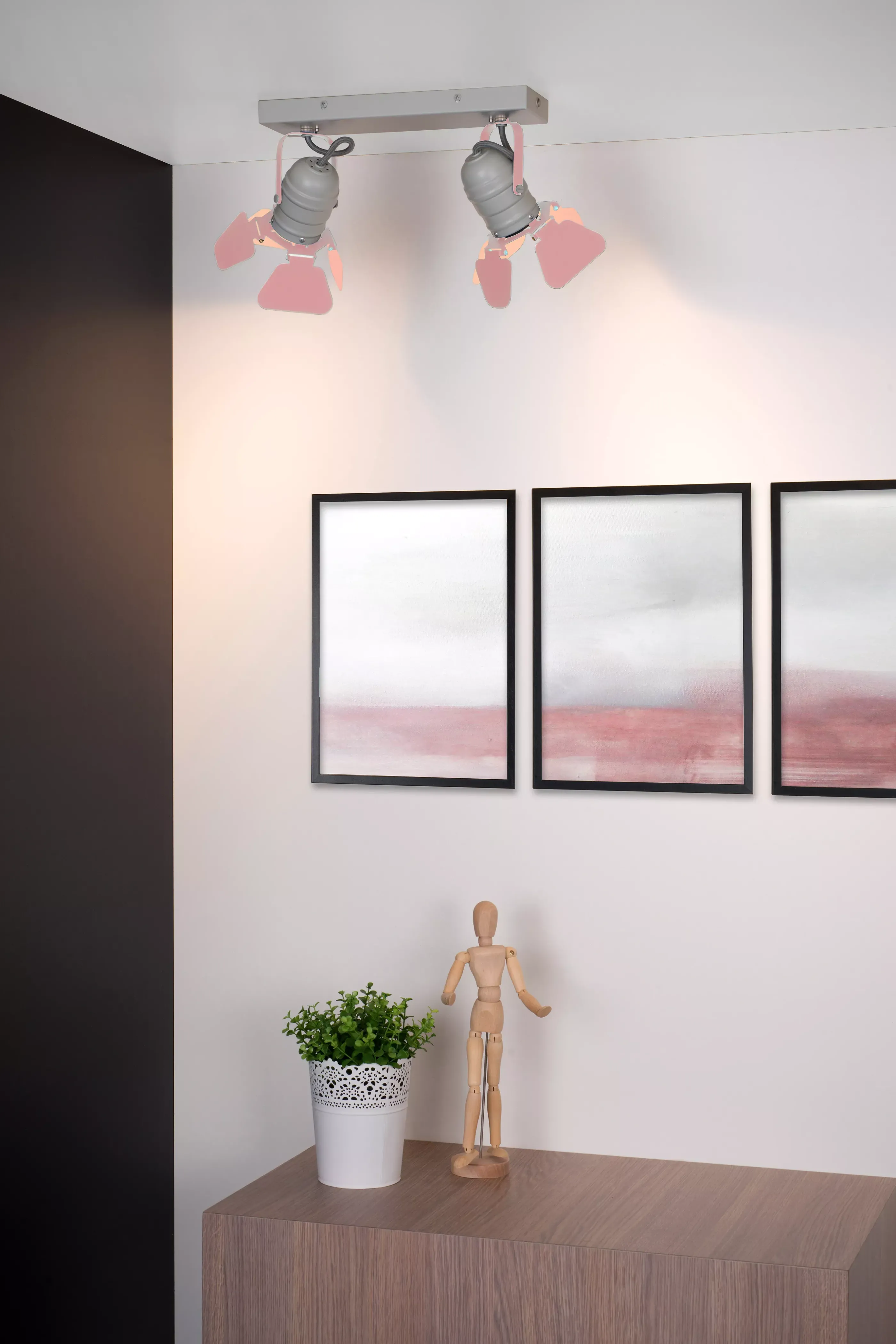 Flash Sale PICTO - Plafondspot Kinderkamer - 2xGU10 - Roze Plafondlampen
