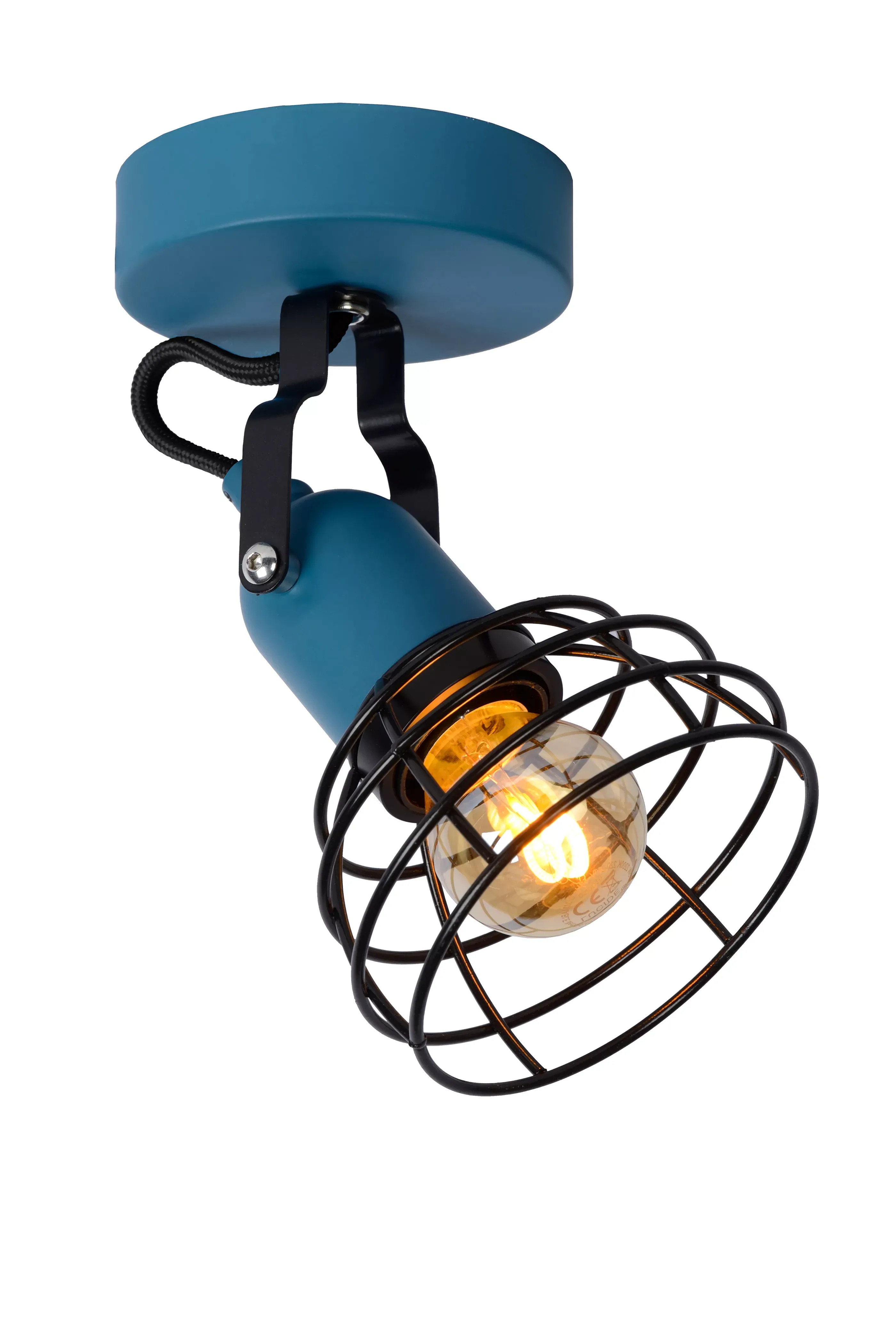 Fashion POLA - Plafondspot Kinderkamer - 1xE27 - Blauw Plafondlampen