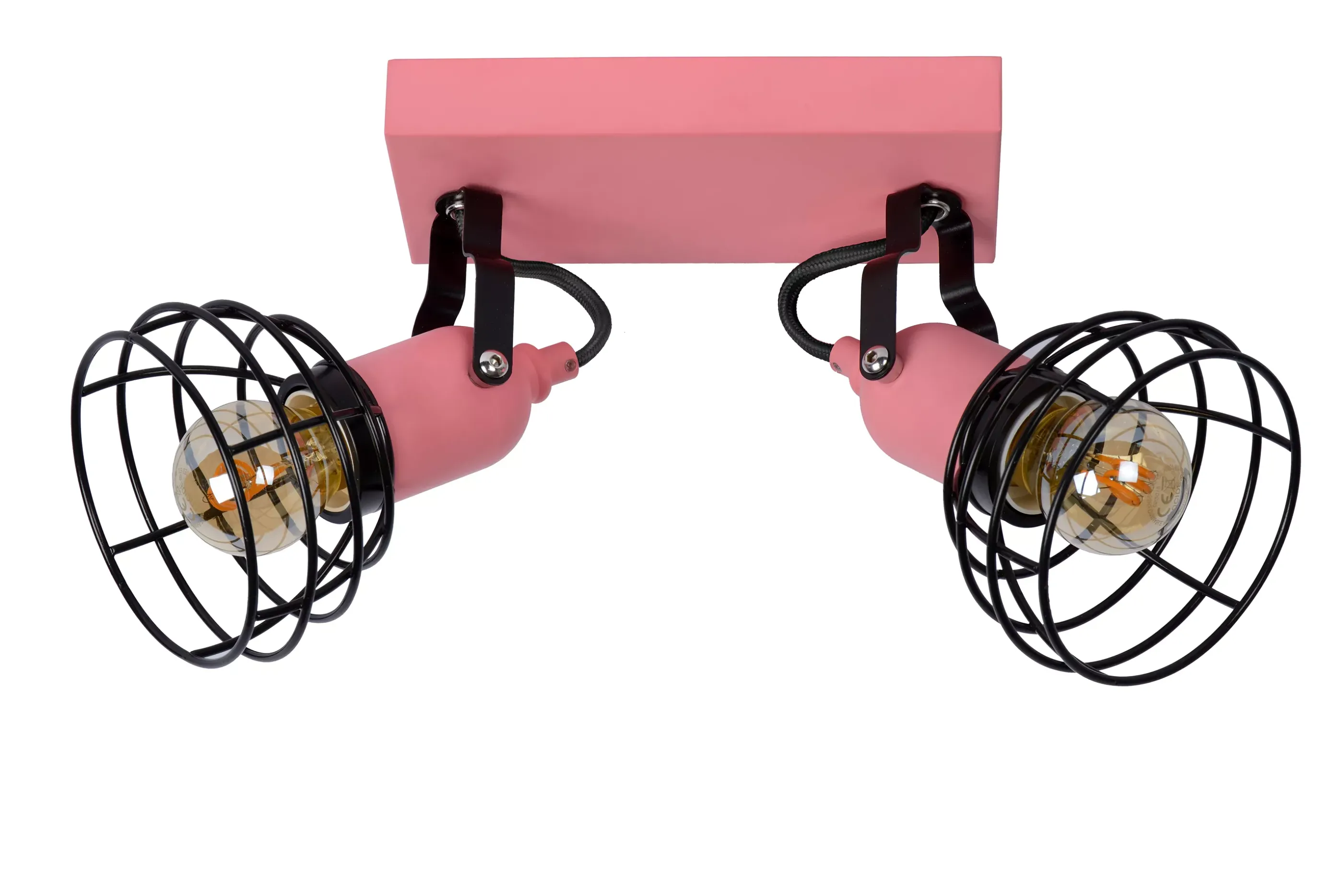Hot POLA - Plafondspot Kinderkamer - 2xE27 - Roze Plafondlampen