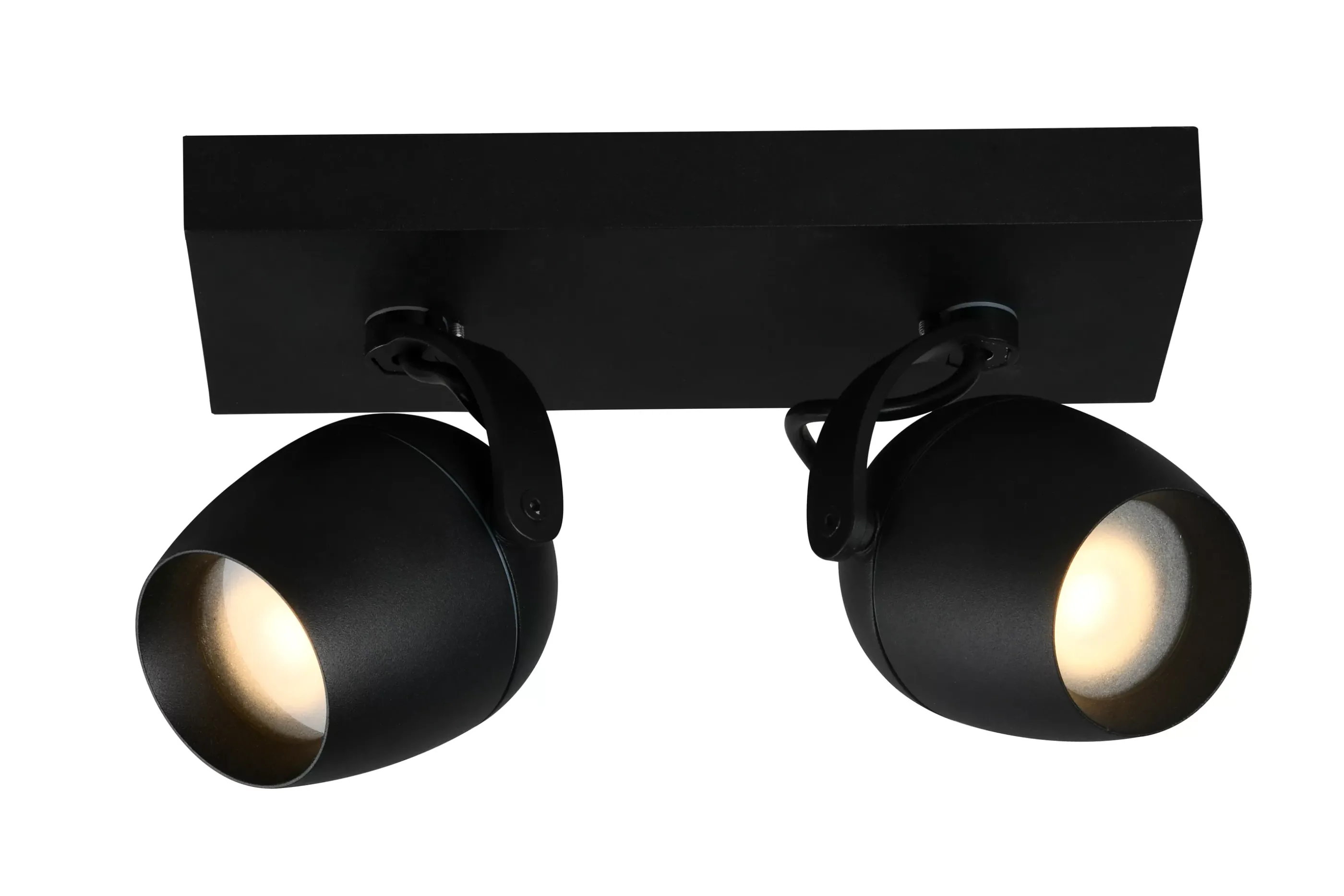 Discount PRESTON - Plafondspot Badkamer - 2xGU10 - IP44 - Zwart Plafondlampen