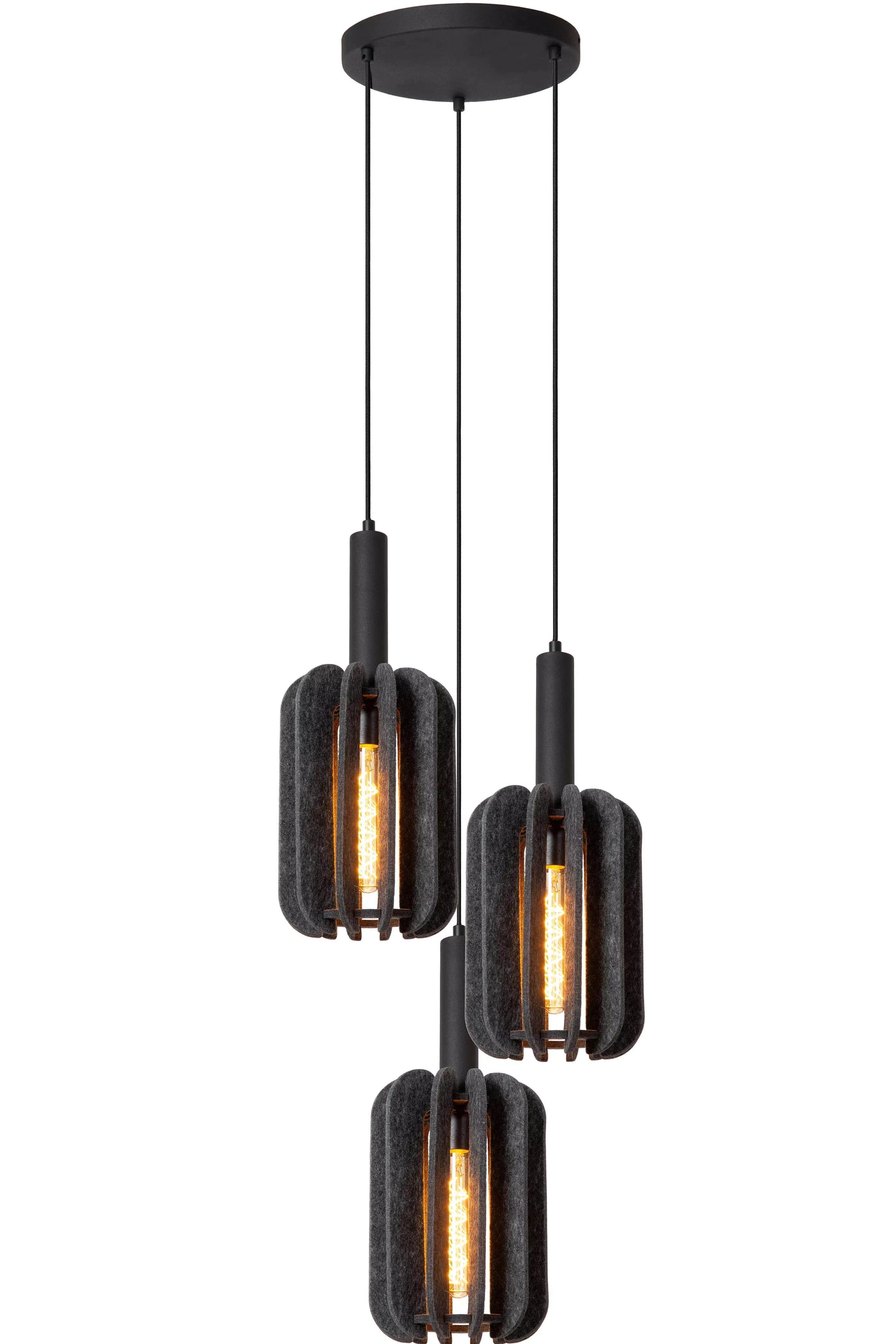 Fashion RAFAL - Hanglamp - Ø 50 cm - 3xE27 - Grijs Hanglampen