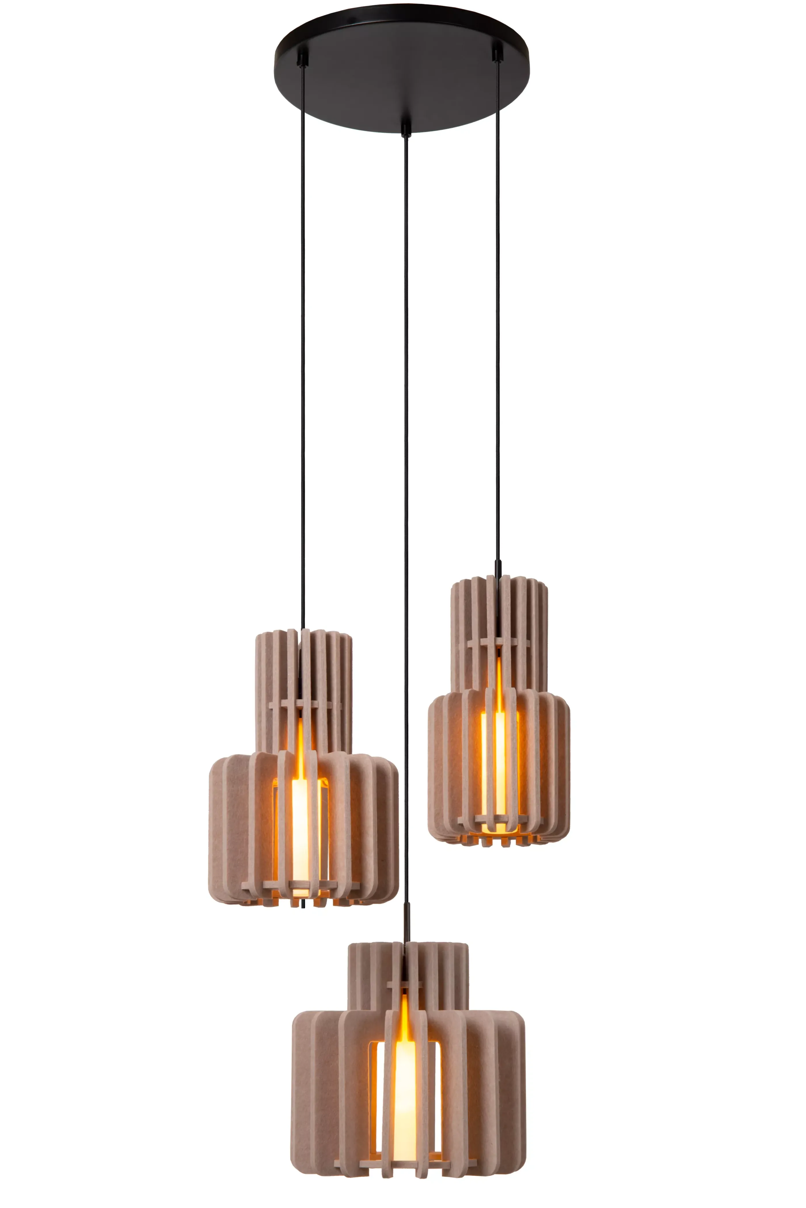 Flash Sale ROLLO - Hanglamp - 3xE27 - Taupe Hanglampen
