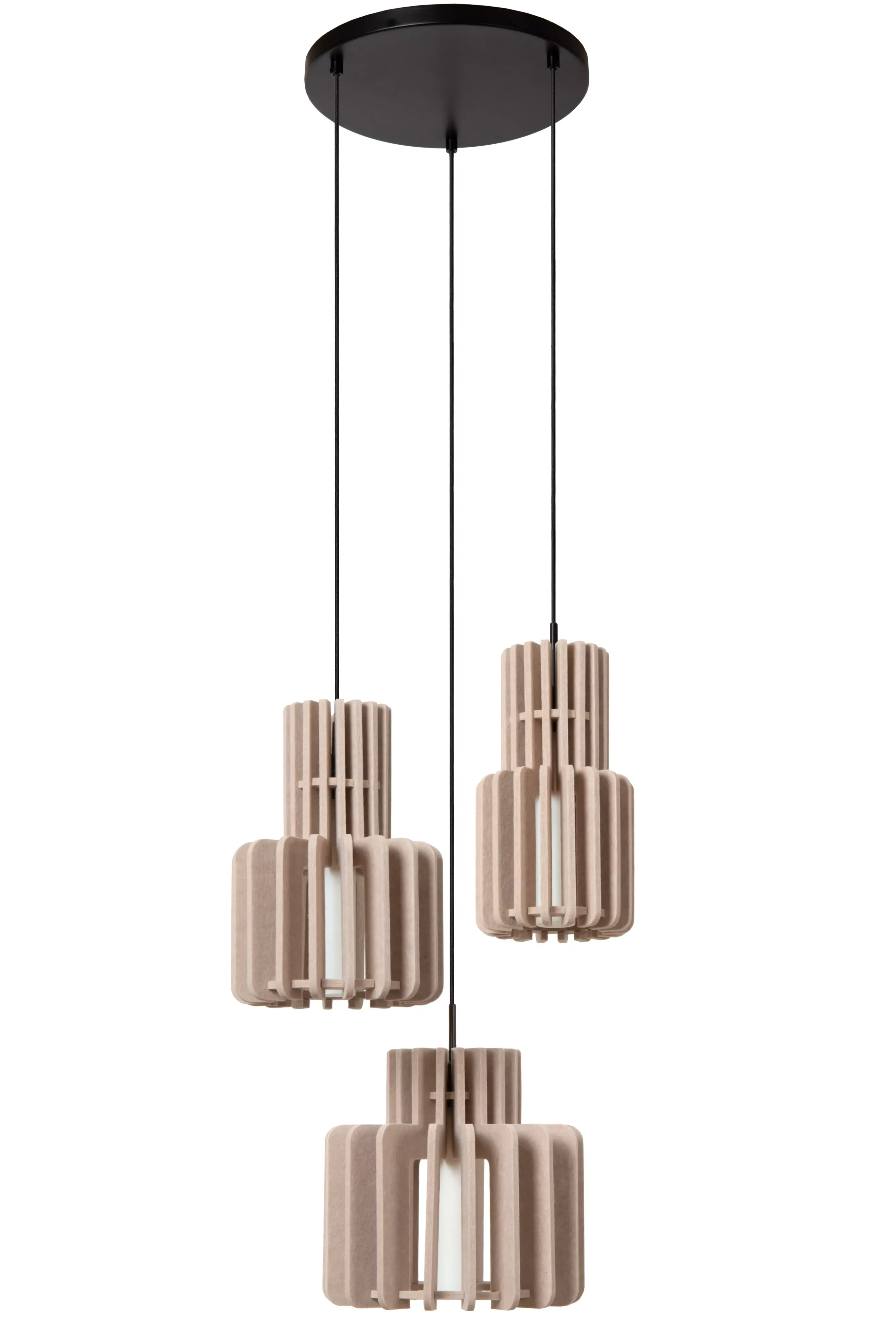 Flash Sale ROLLO - Hanglamp - 3xE27 - Taupe Hanglampen