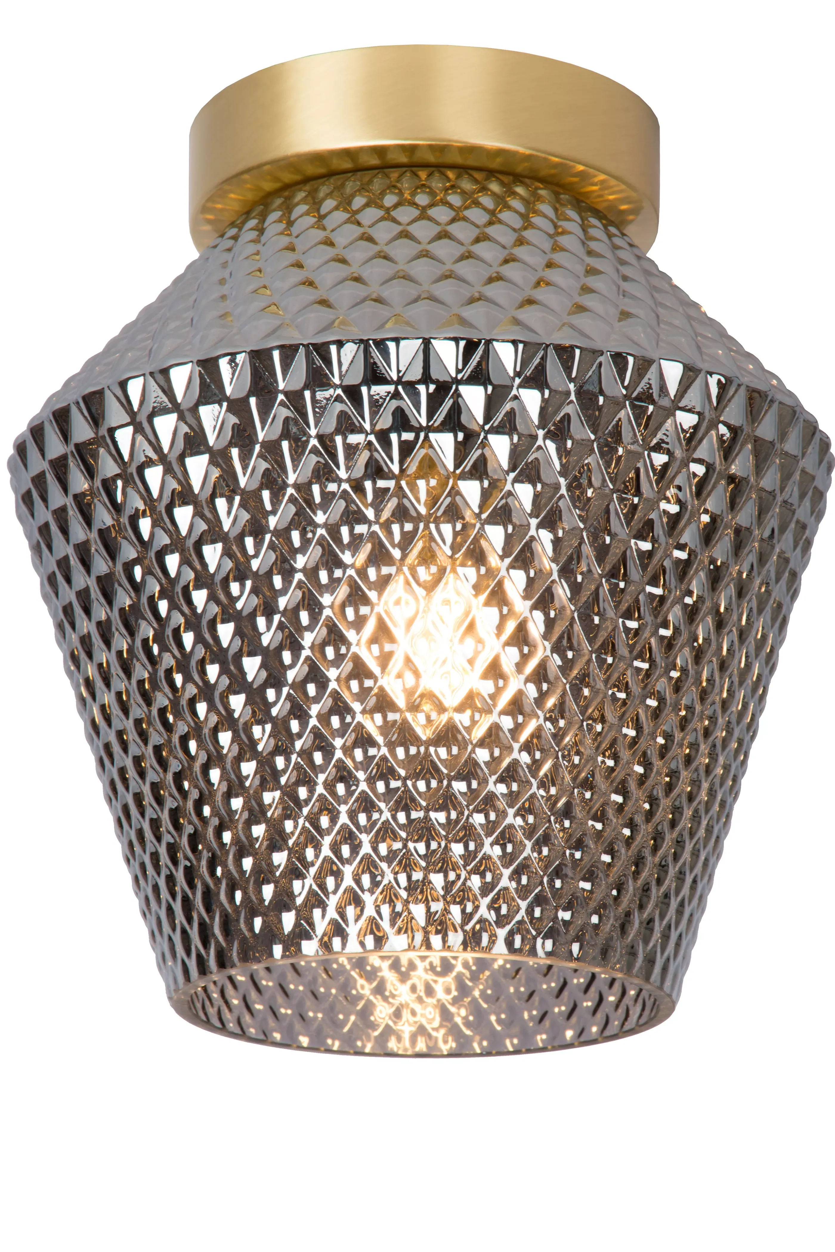 Online ROSALIND - Plafonnière - Ø 21 cm - 1xE27 - Fumé Plafondlampen