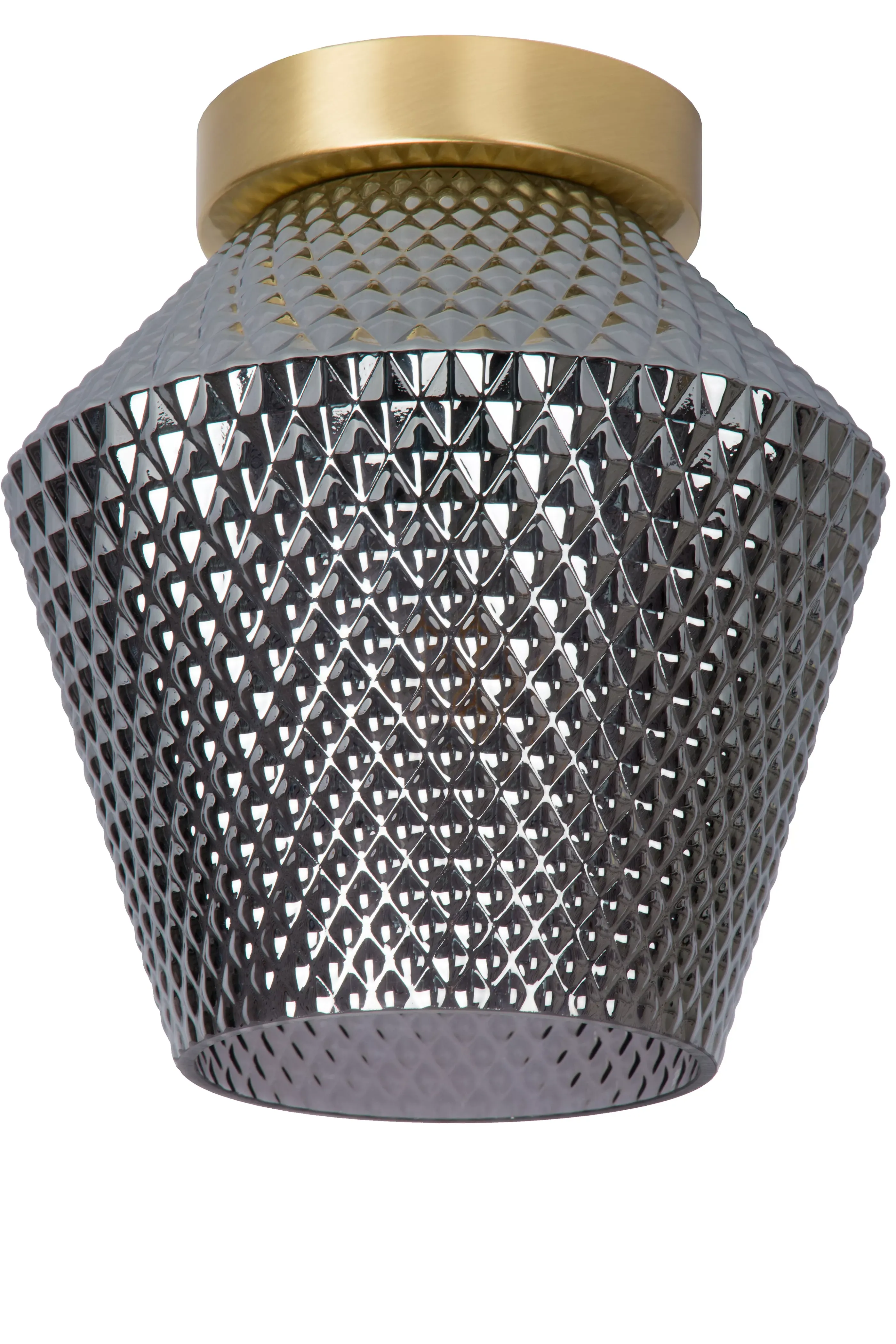 Online ROSALIND - Plafonnière - Ø 21 cm - 1xE27 - Fumé Plafondlampen