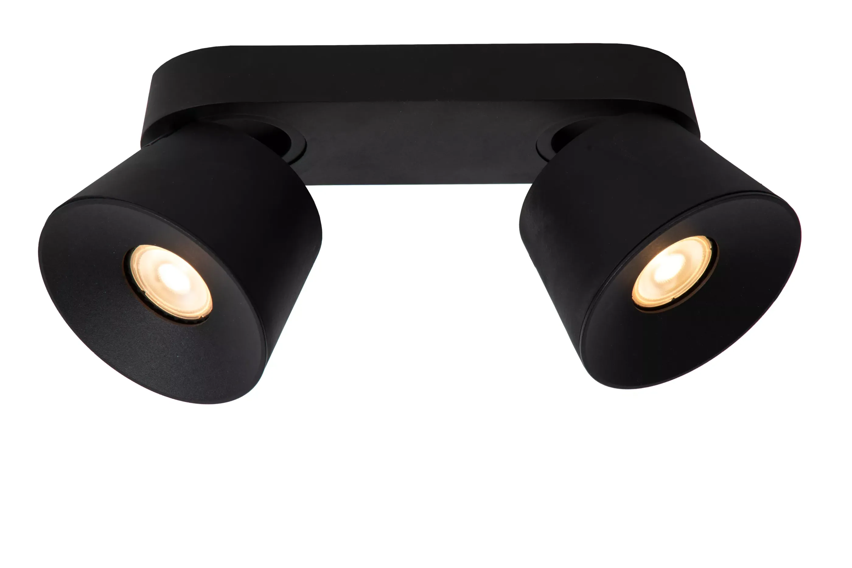 Clearance TRIGONO - Plafondspot - 2xGU10 - Zwart Plafondlampen