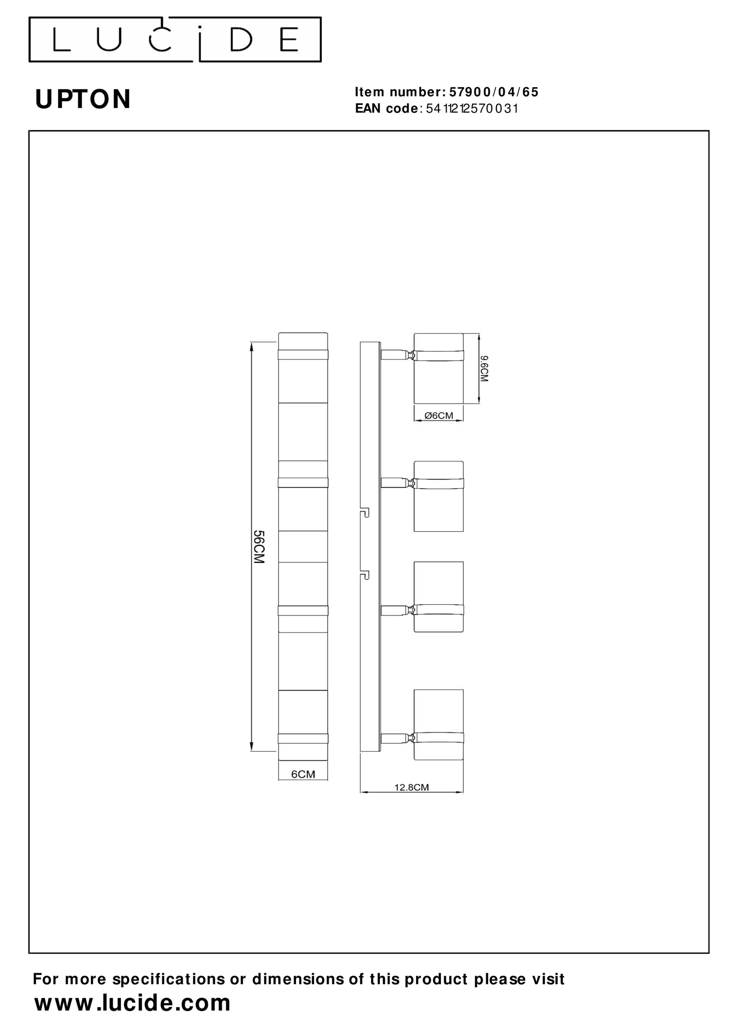 Discount UPTON - Plafondspot - 4xGU10 - Fumé Plafondlampen