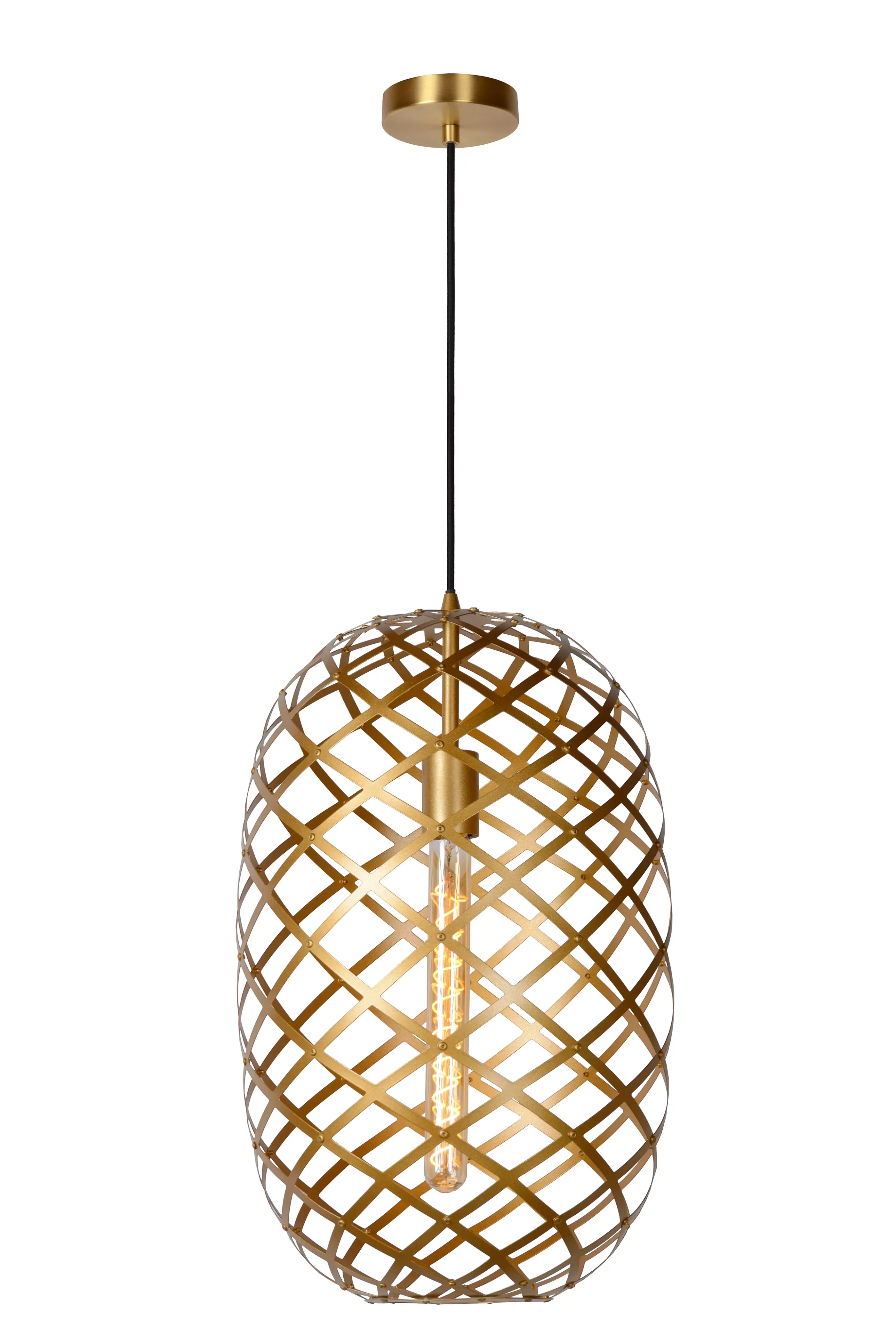 Clearance WOLFRAM - Hanglamp - Ø 32 cm - 1xE27 - Mat Goud / Messing Hanglampen