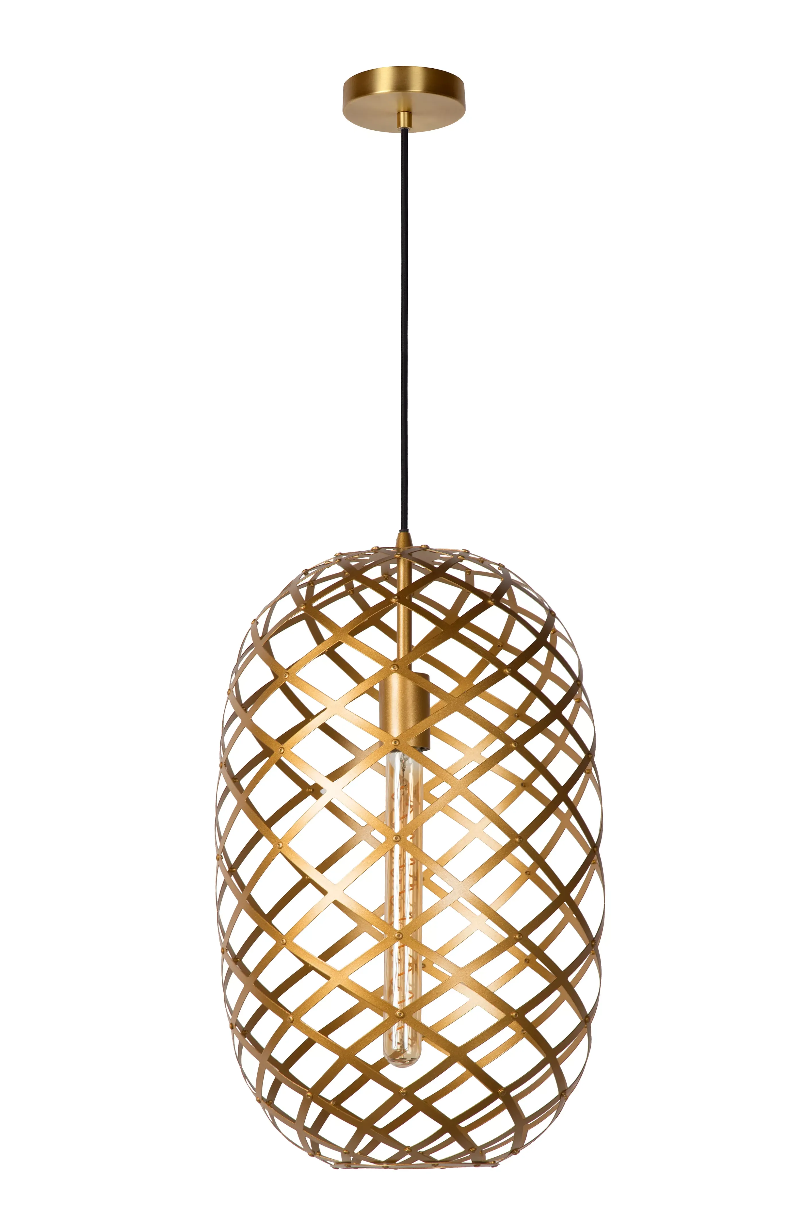 Clearance WOLFRAM - Hanglamp - Ø 32 cm - 1xE27 - Mat Goud / Messing Hanglampen