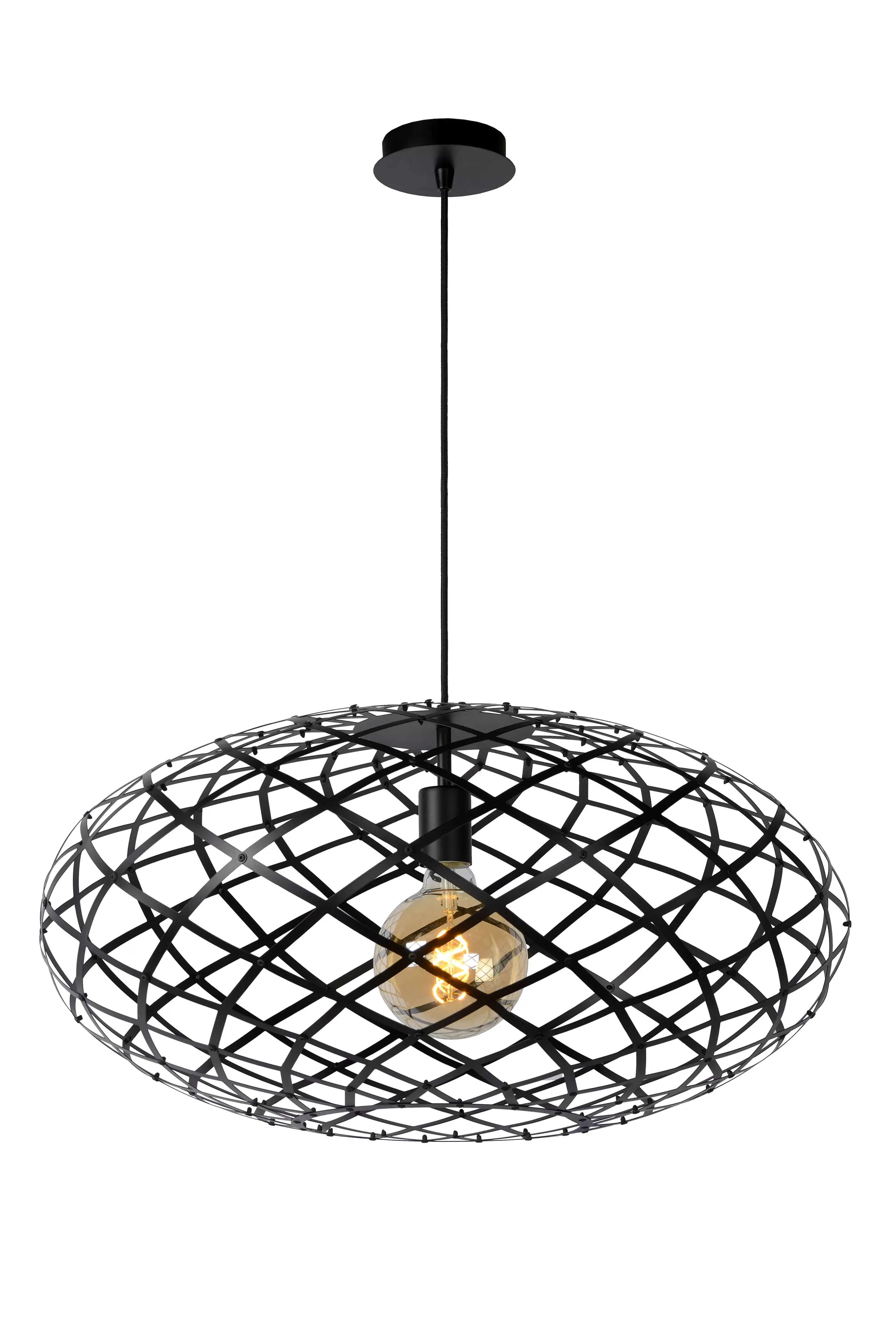 Fashion WOLFRAM - Hanglamp - Ø 65 cm - 1xE27 - Zwart Hanglampen