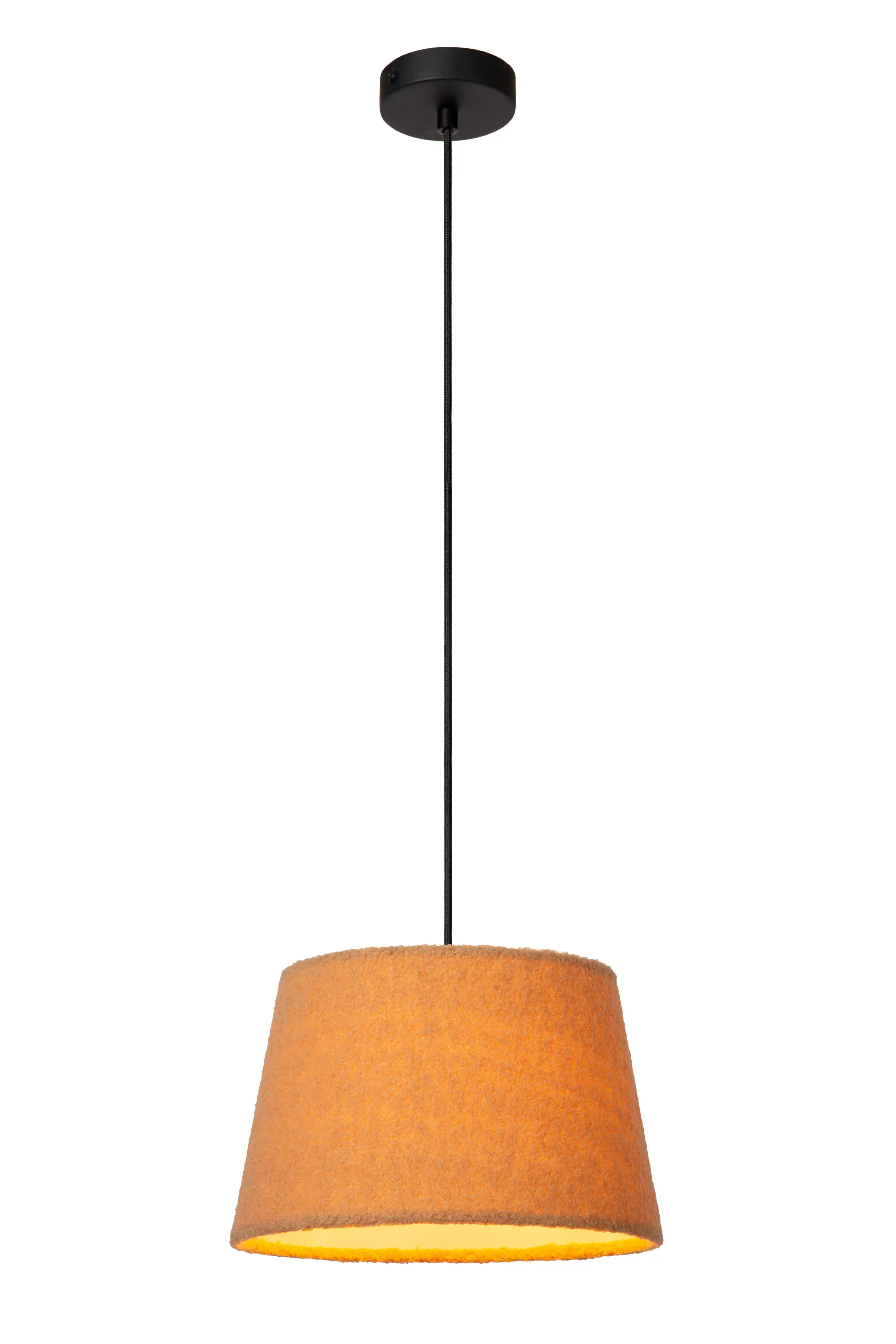 Online WOOLLY - Hanglamp - Ø 28 cm - 1xE27 - Okergeel Hanglampen