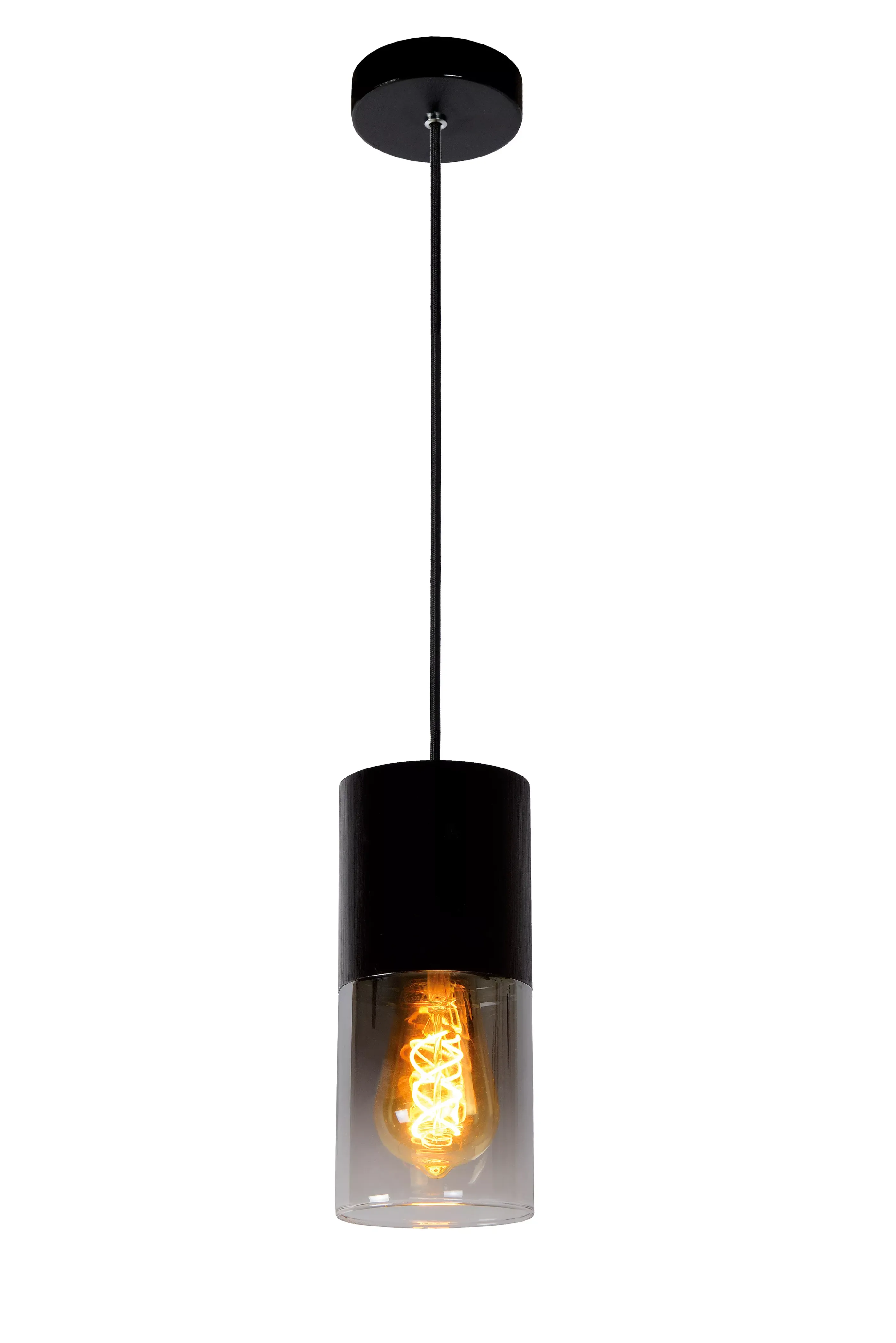 Discount ZINO - Hanglamp - Ø 10 cm - 1xE27 - Fumé Hanglampen